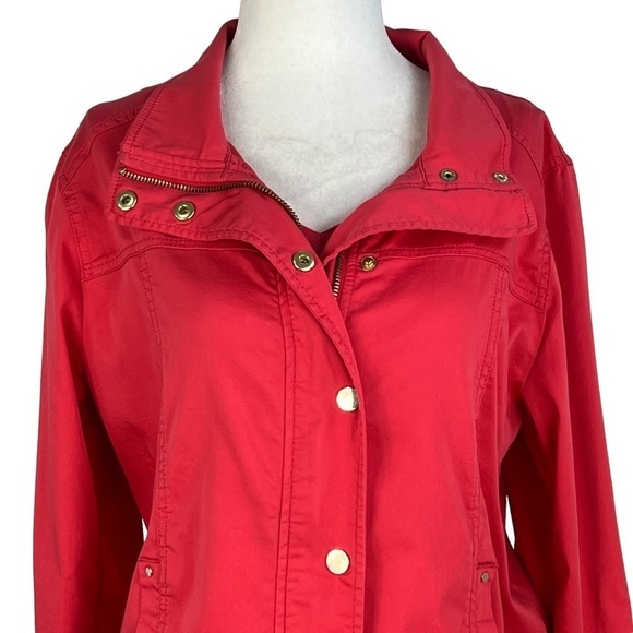 Chico's TWILL LUXE UTILITY JACKET WITH COORDINATING ULTIMATE TEE TANK TOP‎ - Picture 3 of 14